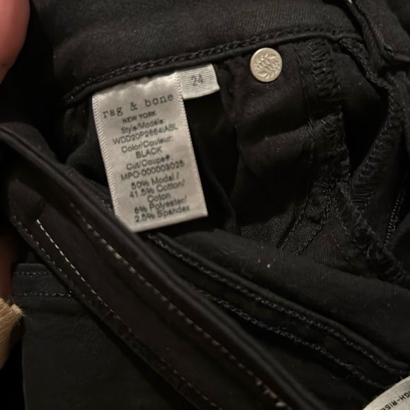 rag & bone nina high rise skinny black denim size 24 - Picture 15 of 16